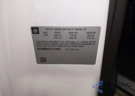 2010 Chevrolet Impala Lt из США, поврежденный, VIN 2G1WB5EN7A1179593